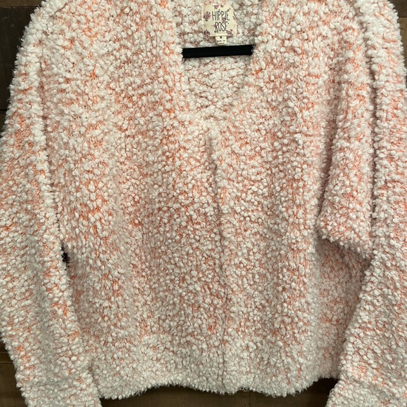 Hippie Rose Women's Cream and Pink Teddy sweater - Picture 5 of 7